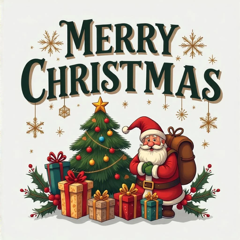 Merry christmas text, remove background emoji