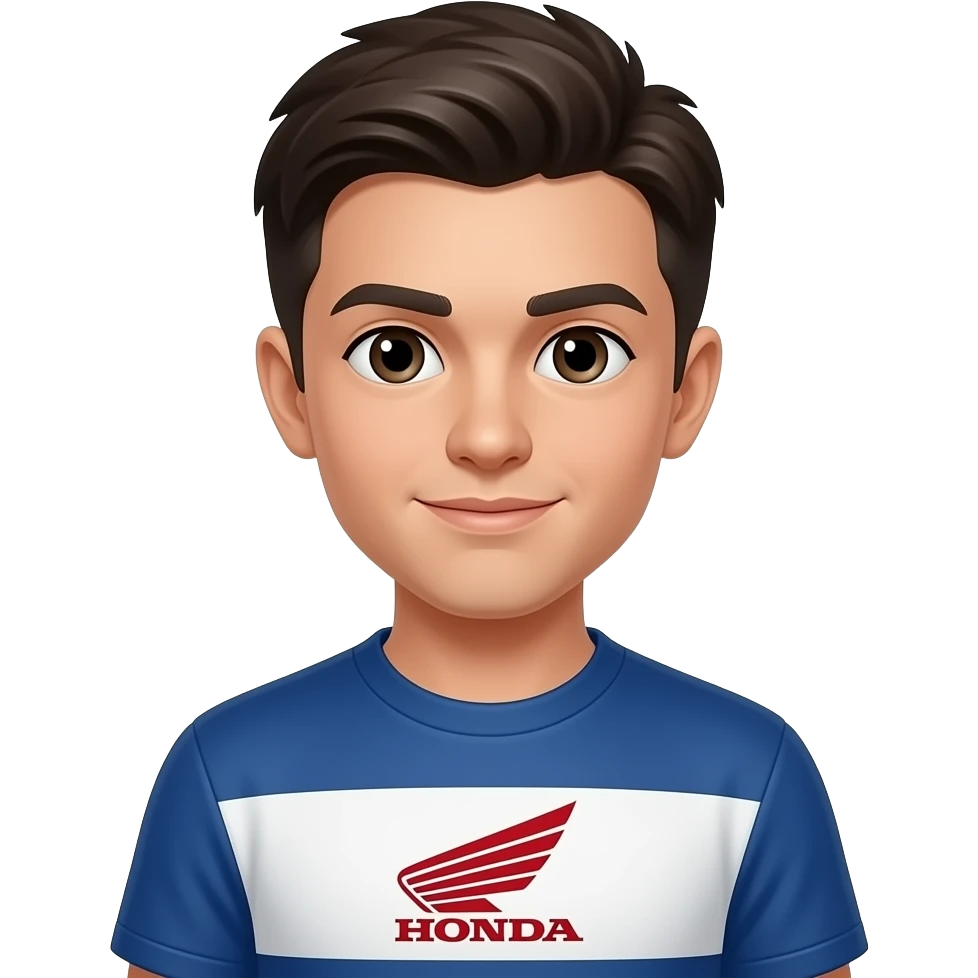 Señor joven con el logo de honda emoji