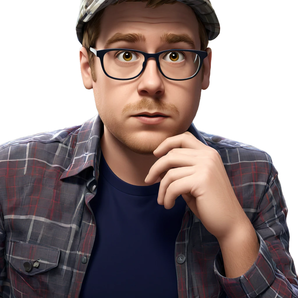 thoughtful boy in plaid shirt emoji