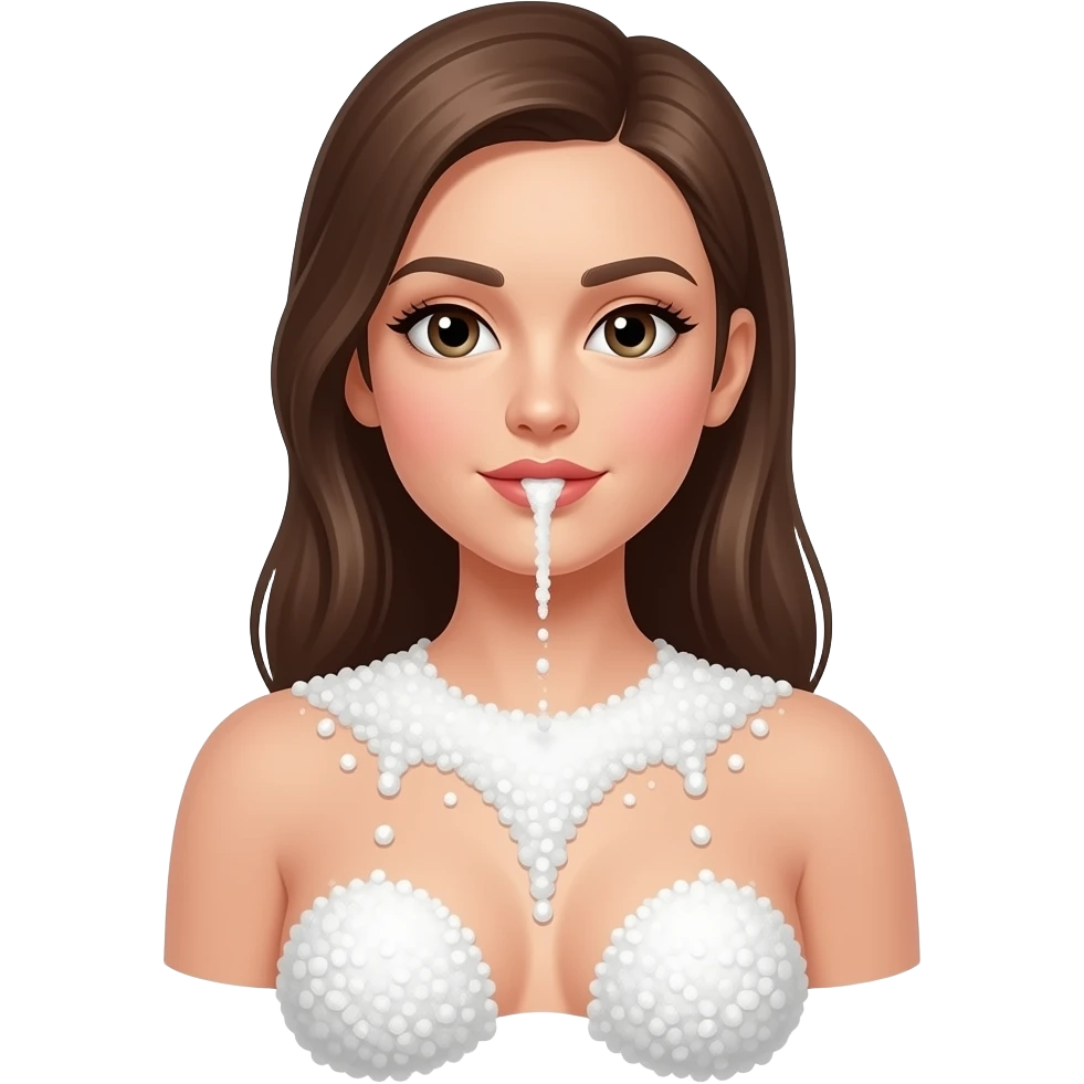 Sugar granules flowing down breasts emoji