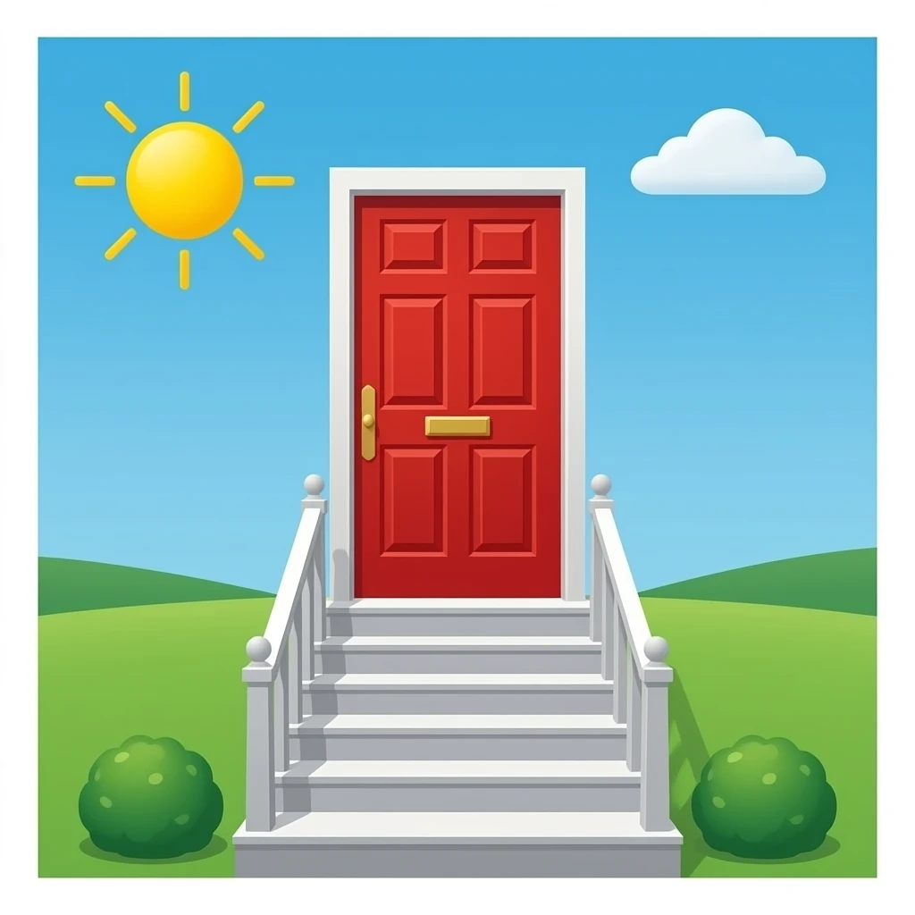 Red door and stairs emoji