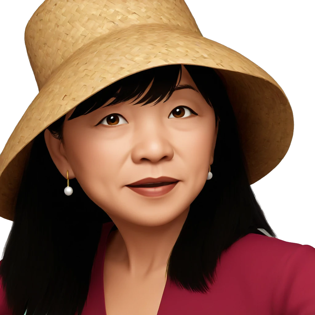 girl in straw hat emoji