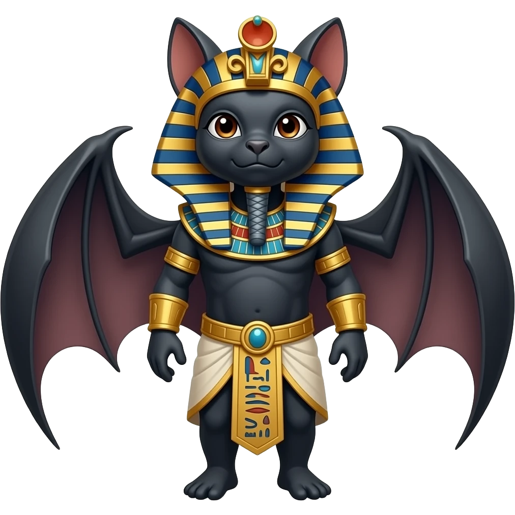 A bat dressed in medieval egiptian outfit. Full body emoji