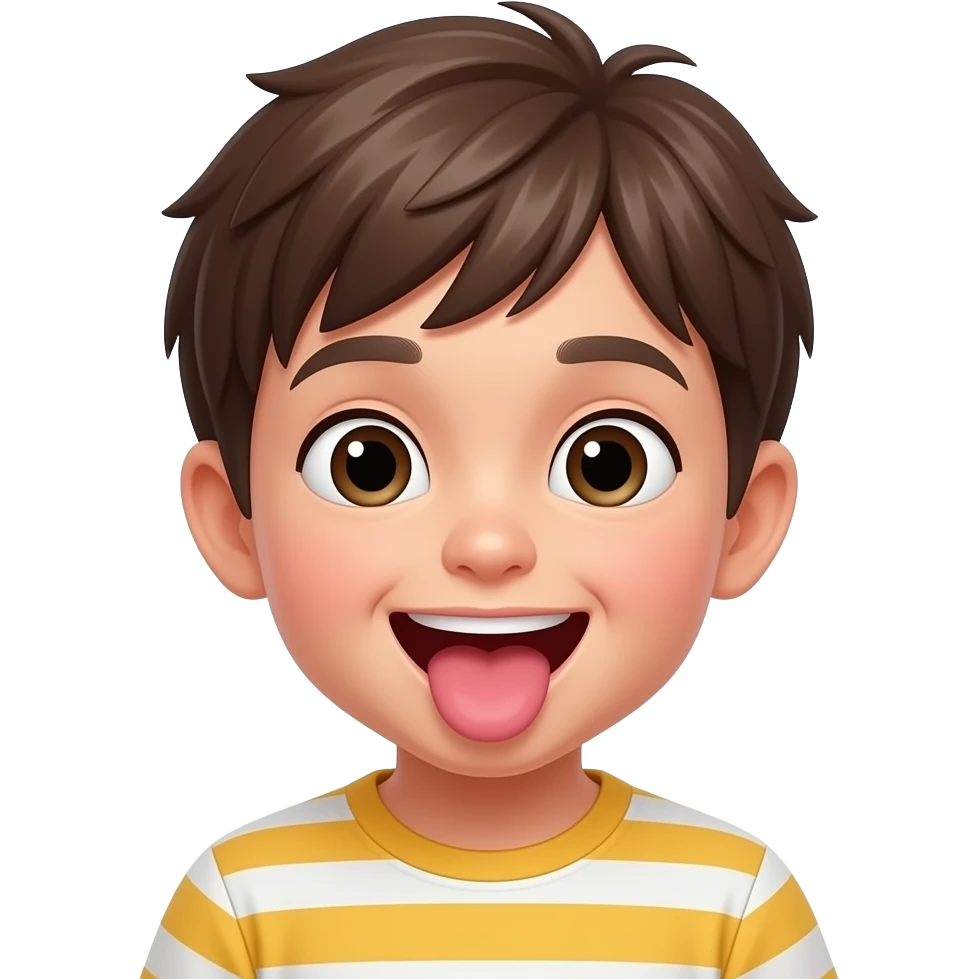 child making silly noises emoji