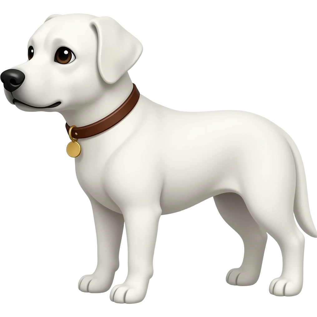white dog facing left no collar emoji