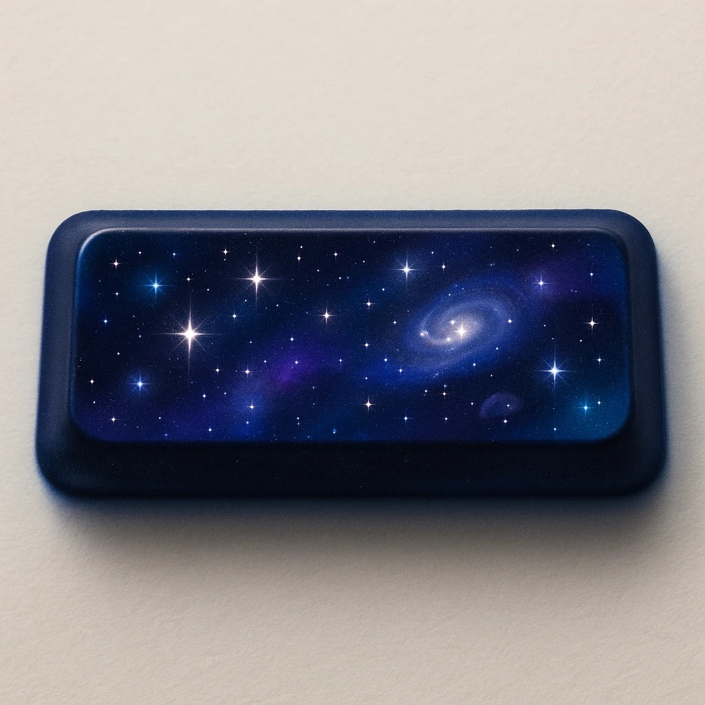 spacebar key, stylized with stars and cosmic elements, cosmic theme emoji