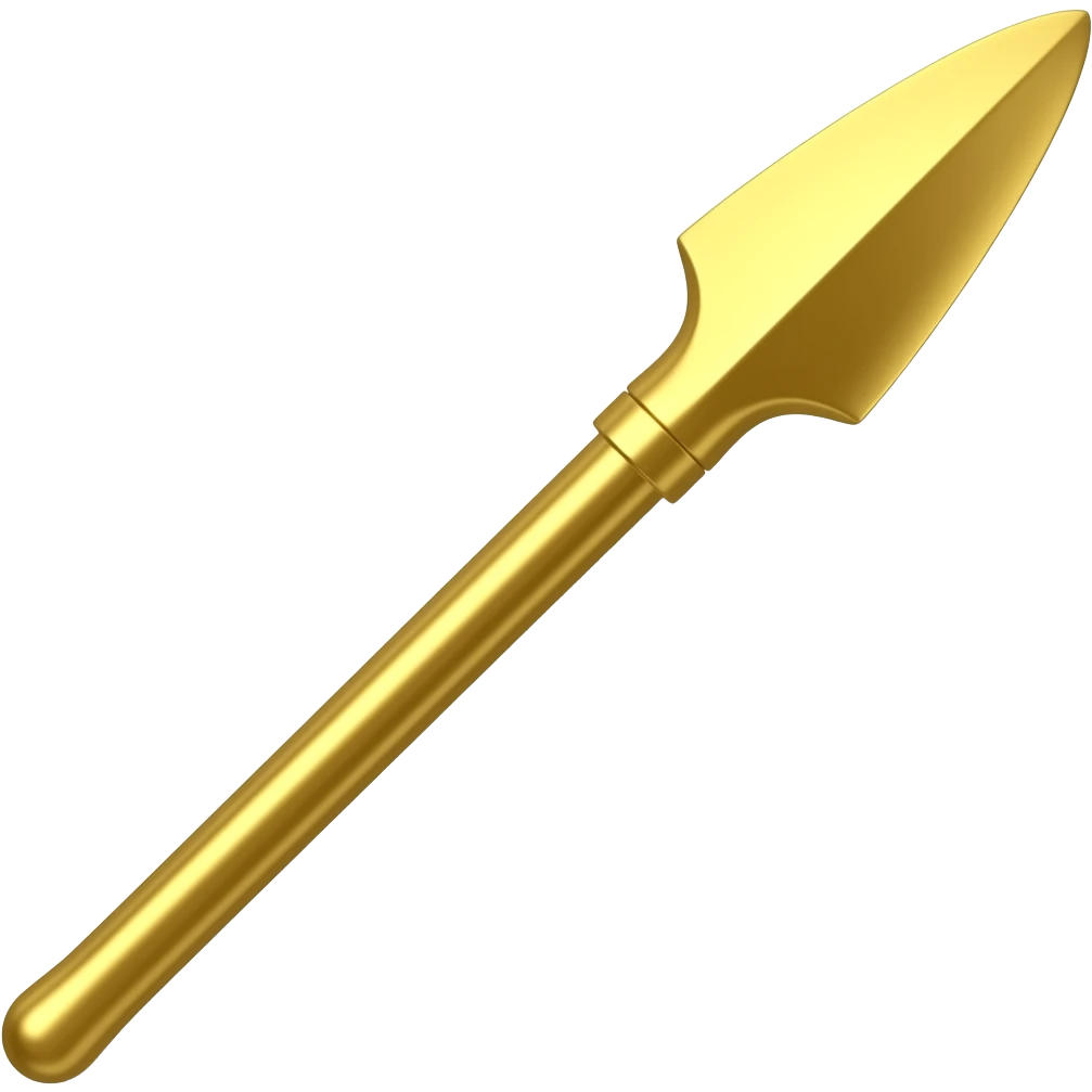 Gold spear with ௐ emoji