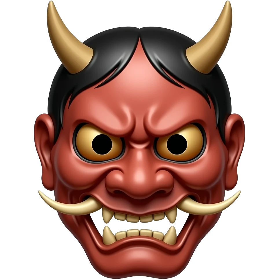 black oni mask black out eyes japanese emoji
