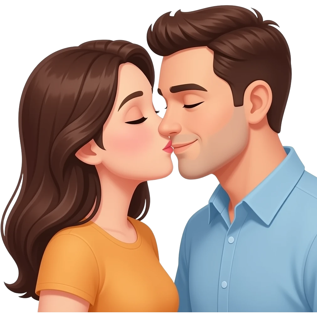 Wife kissing on husband’s forehead lovingly emoji