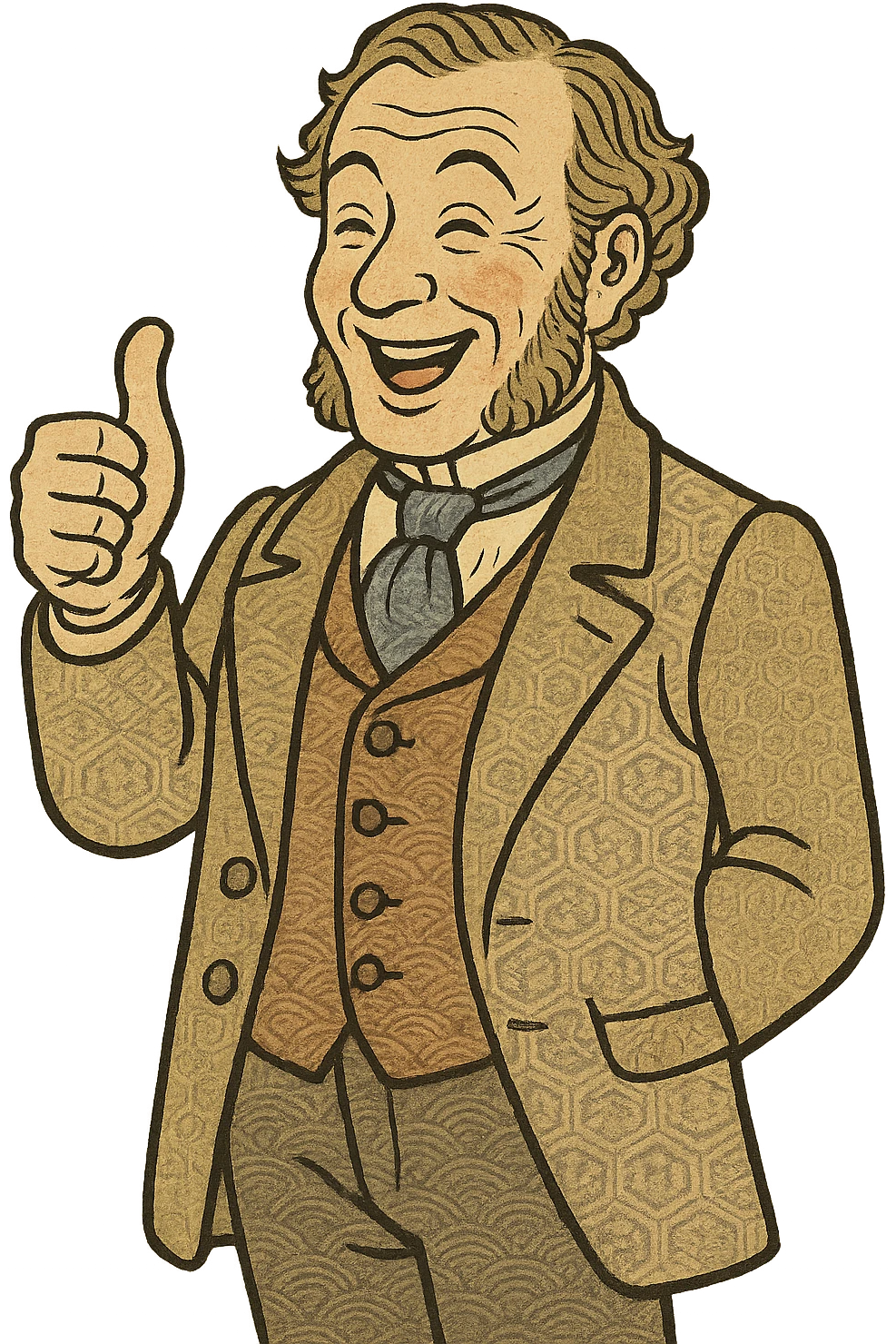 A VICTORIAN politician with his thumbs up looking happy emoji