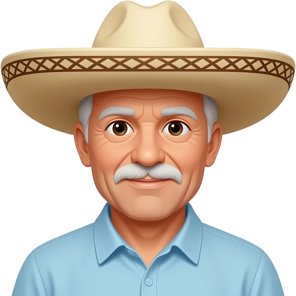 On older man wearing sombrero no facial hair sombrero emoji