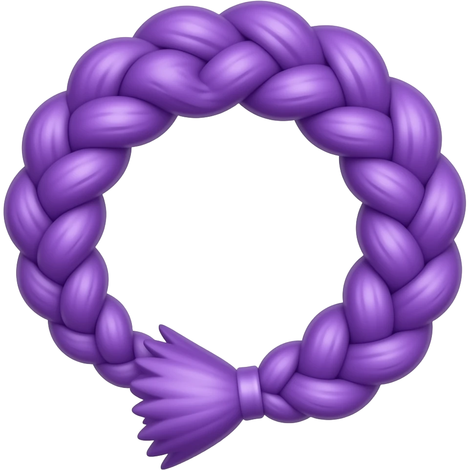 Haz una trenza morada. Pero solo la trenza y que una parte de la trenza sea de color lila pero que no tengo una persona solo la trenza emoji