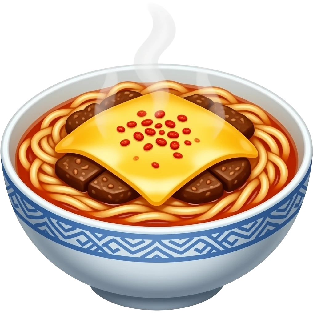 Cheesy yet very spicy  buldak noodles emoji