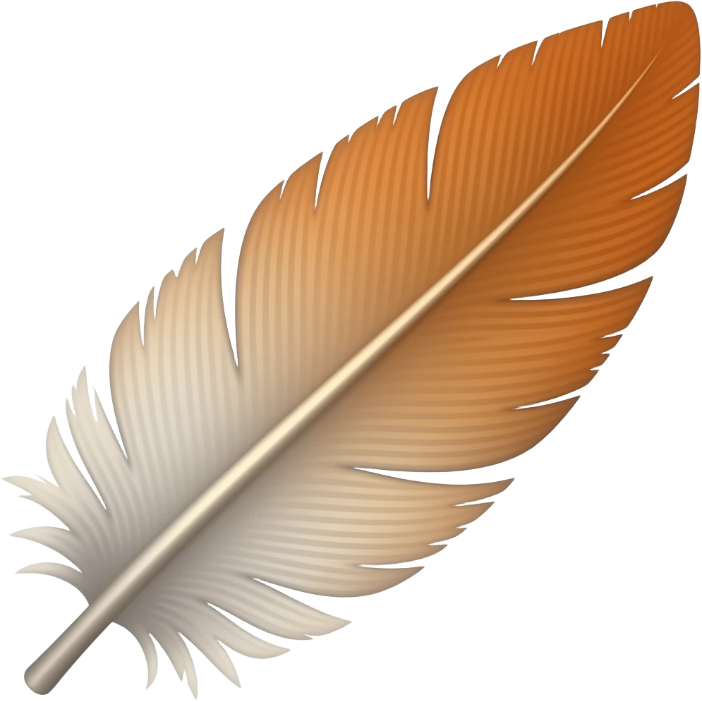 feather showing finesse for small cards -  no background copy/paste emoji