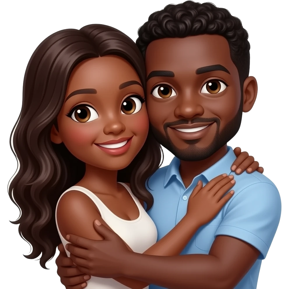 Câlin couple black emoji