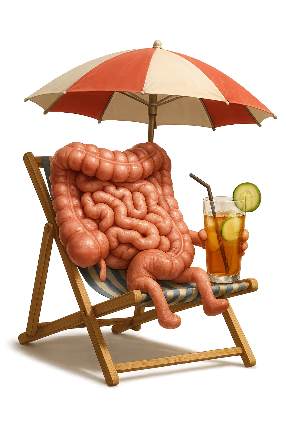 INTESTINO SEDUTO IN SPIAGGIA SOTTO L'OMBRELLONE MENTRE BEVE THè FREDDO CON CETRIOLO
IPERREALISTICO 4K emoji