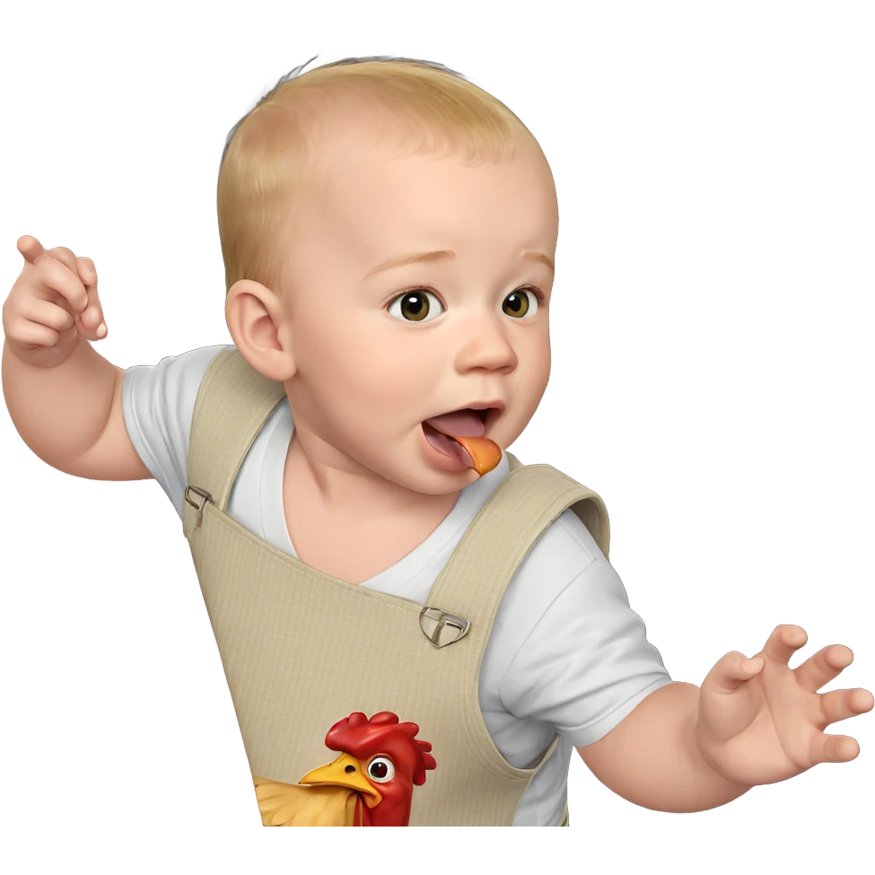 boy with chicken and tongue emoji
