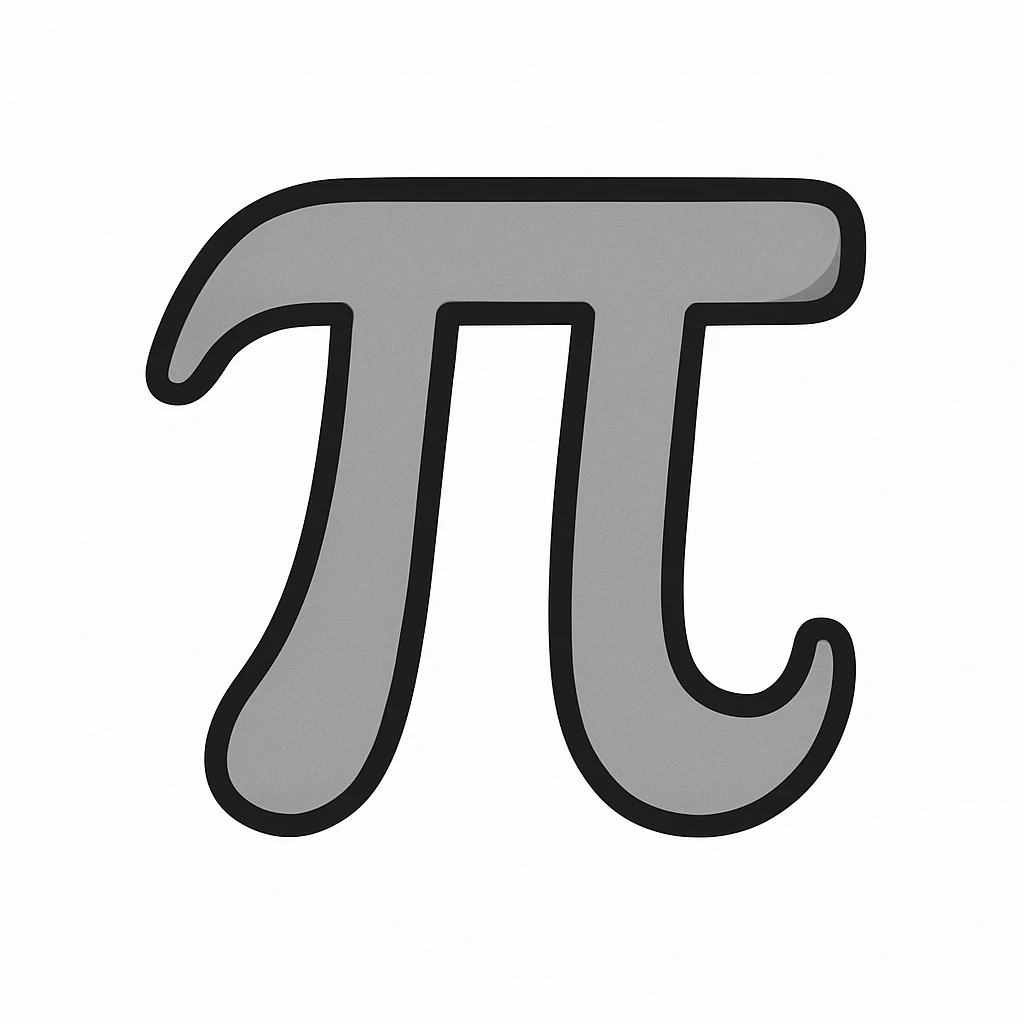 flat gray version of the pi (π) symbol, minimalist and clean emoji