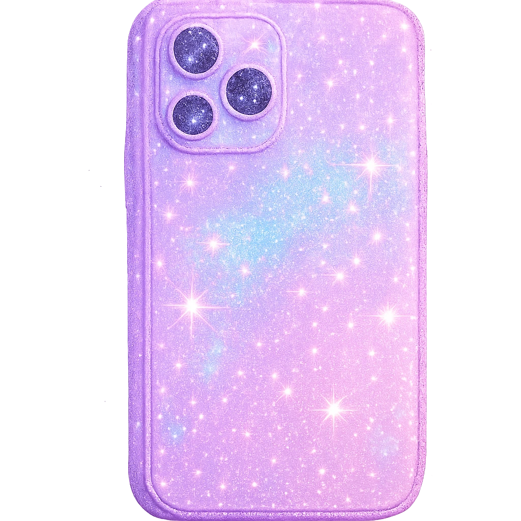 sparkling girly phone, radiant and dreamy, no background emoji