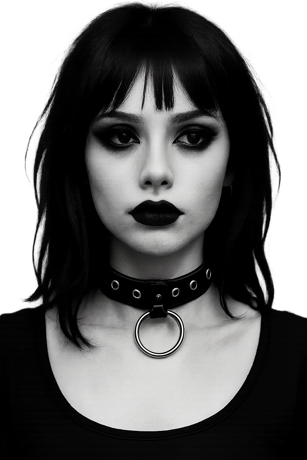 goth black white choker , remove background  emoji