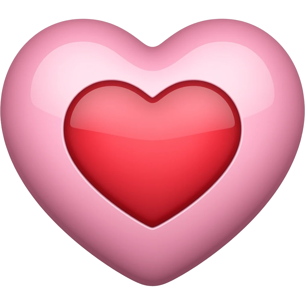heart emoji in iphone style the color is pink in the middle the slightly gradients into red emoji