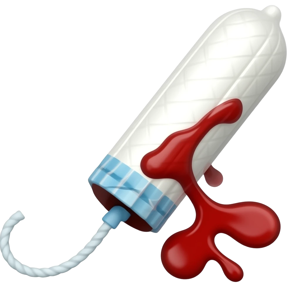 Tampon emoji with blood emoji