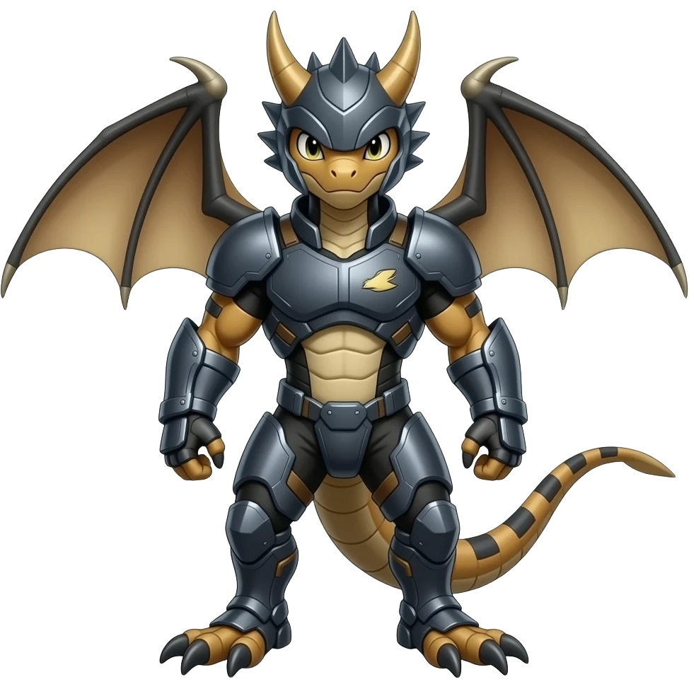 Armor-masked Raptorik draconian edgy badass Trico-Marowak-ExVeemon-Fakémon-hybrid emoji