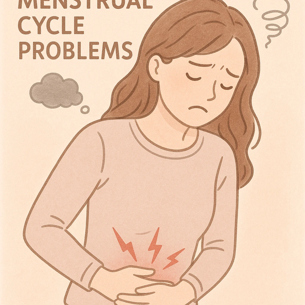 Donna con problemi ci ciclo mestruale  emoji