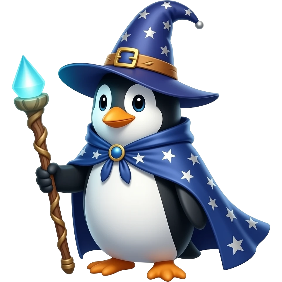 Penguin Wizard emoji