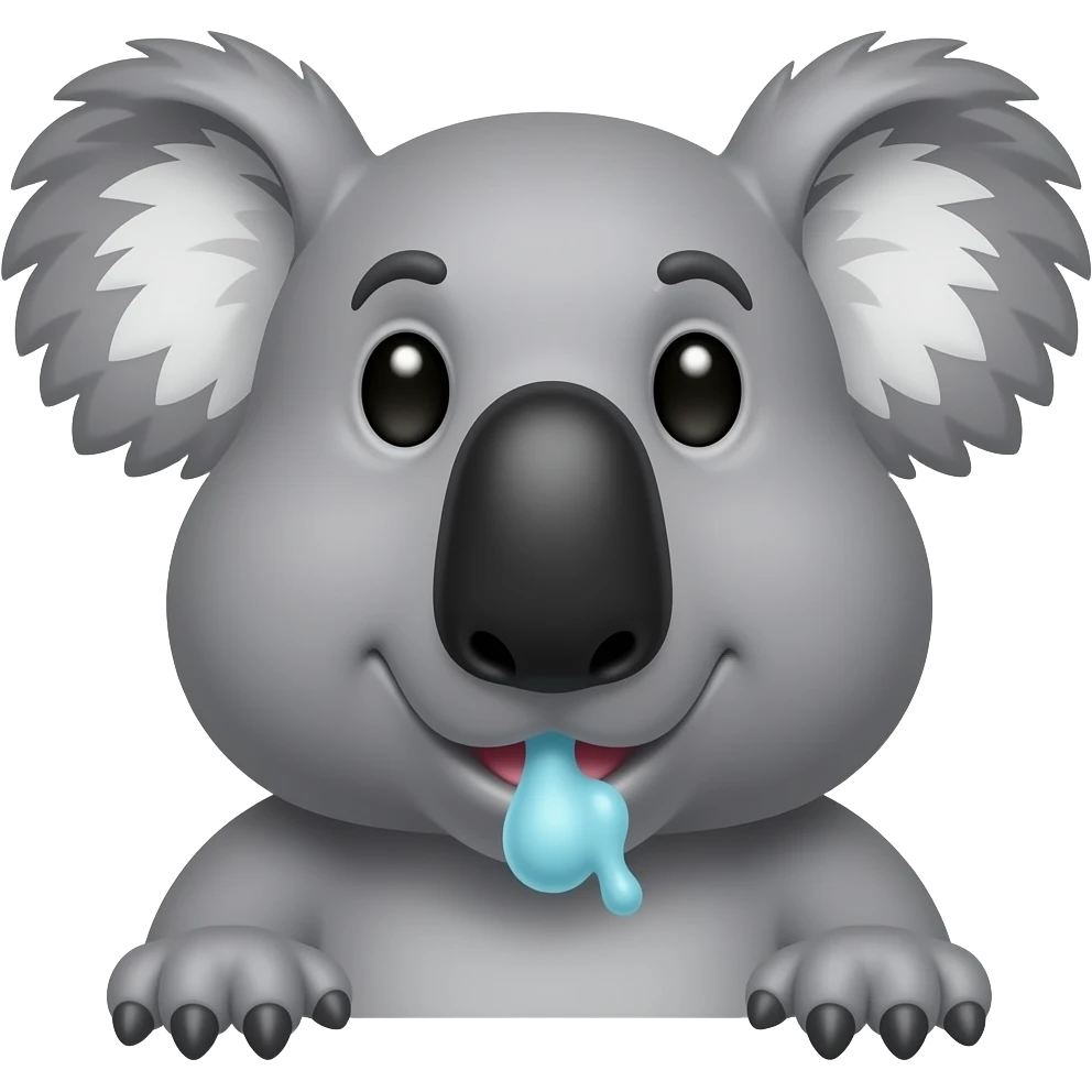 Hippo spitting on koala  face emoji