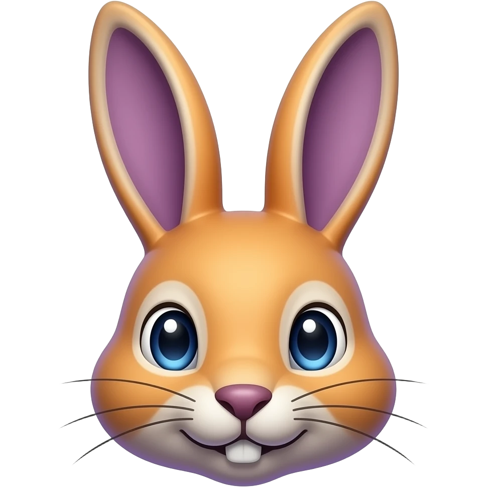 Orange half purple rabbit face emoji