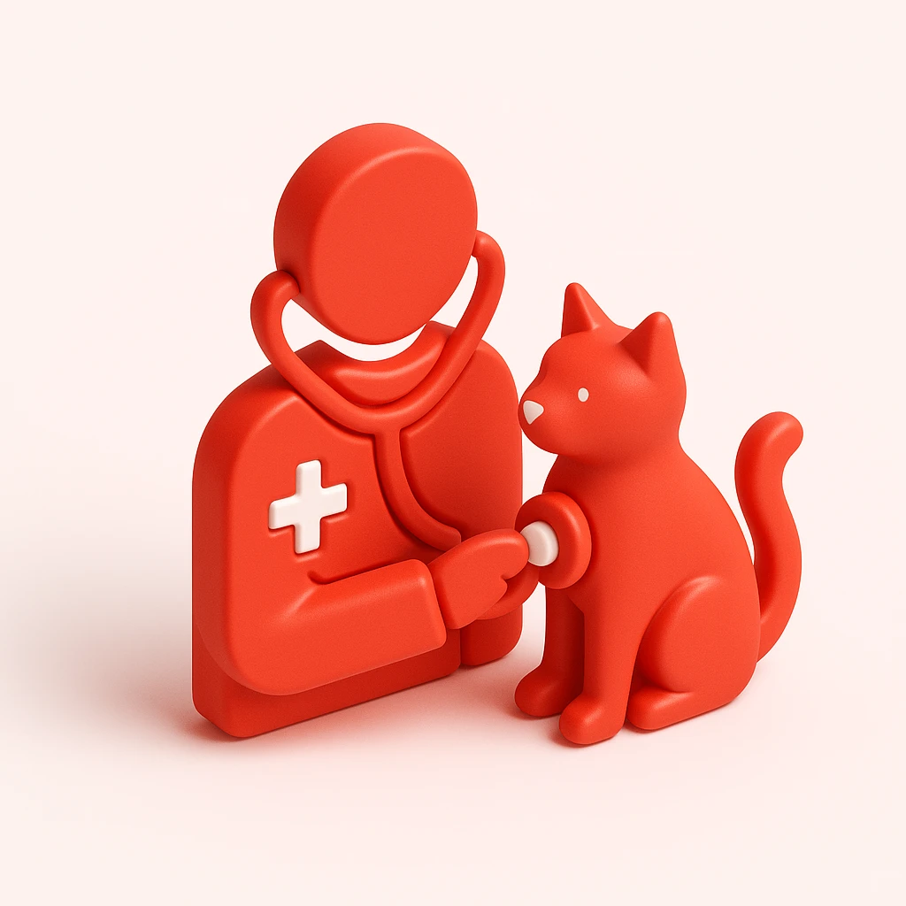veterinarian examining a cat emoji