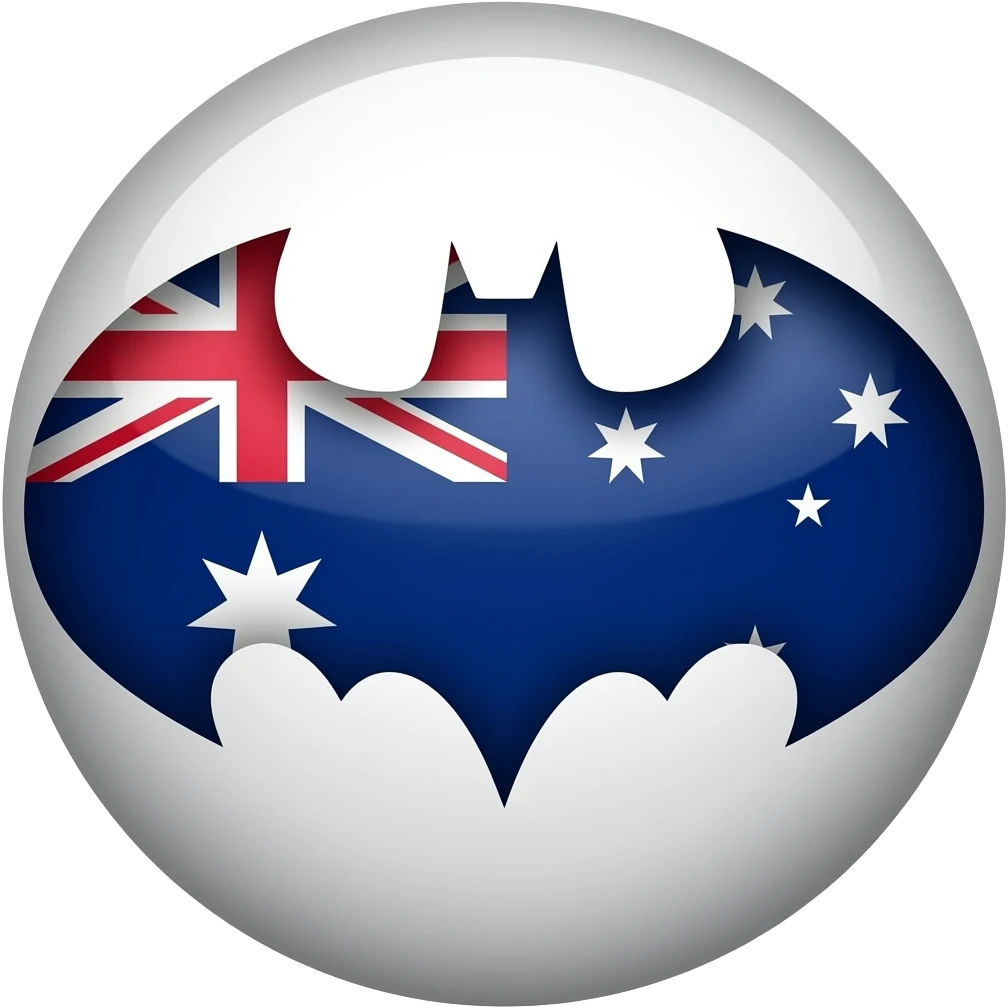 bat signal.. showing the aussie flag emoji