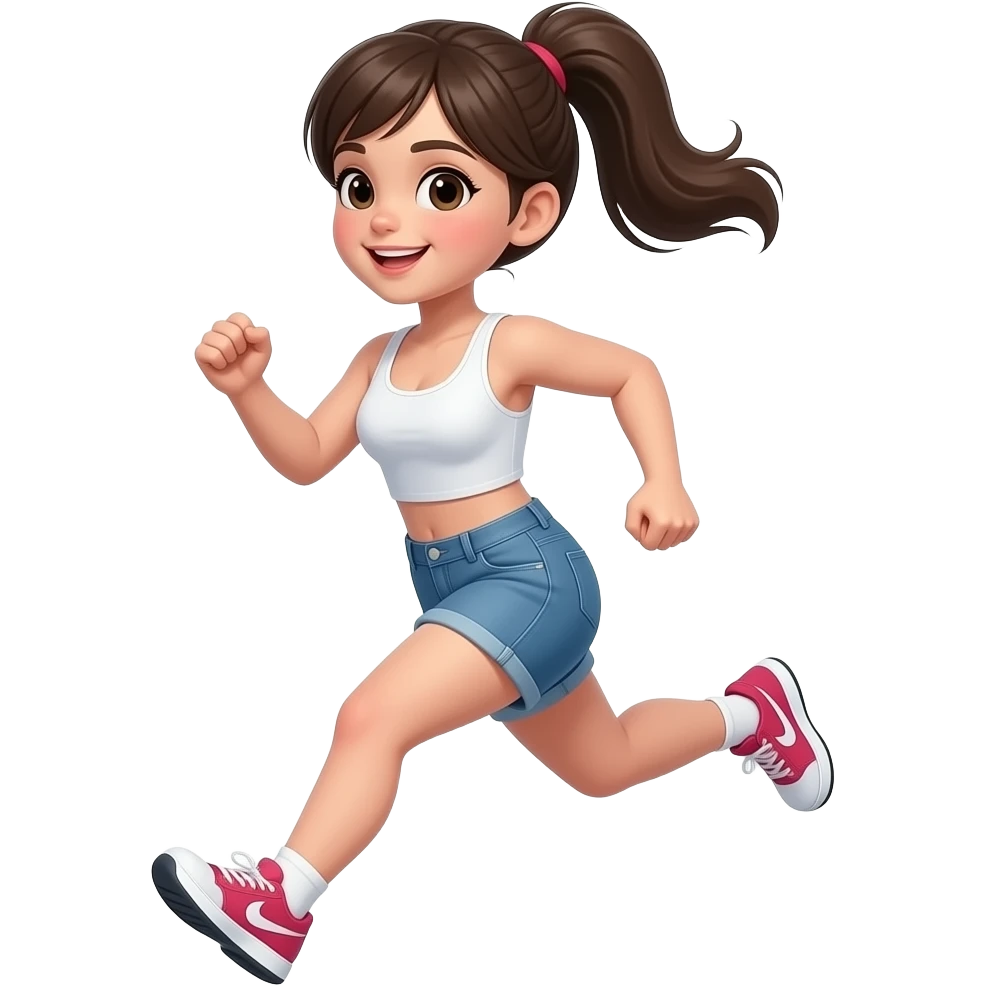 cute girl runing with big cleaveage emoji