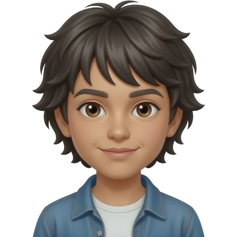 hispanic, 15 yrs,  haircut has a line up, liike a fringe, more bulk on the sides and fluffy emoji