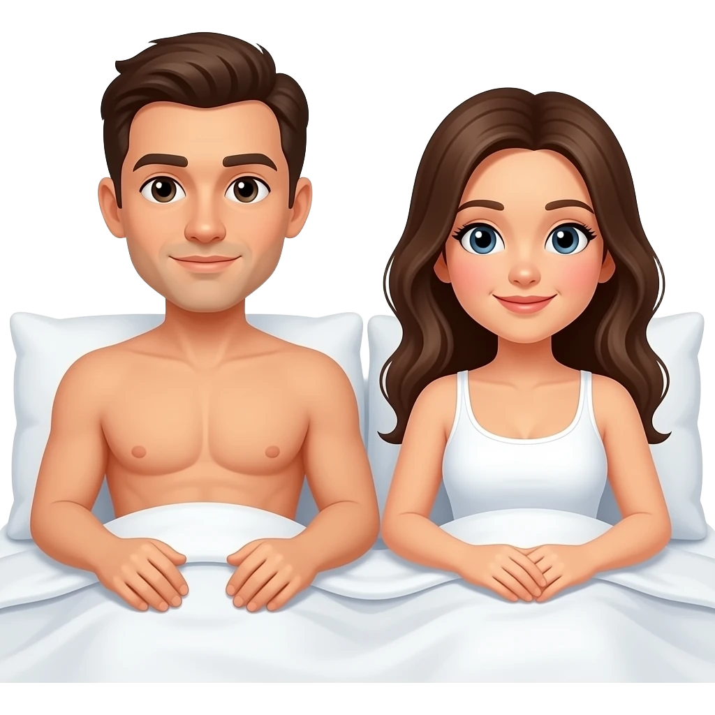 Man and wife naked in bed emoji