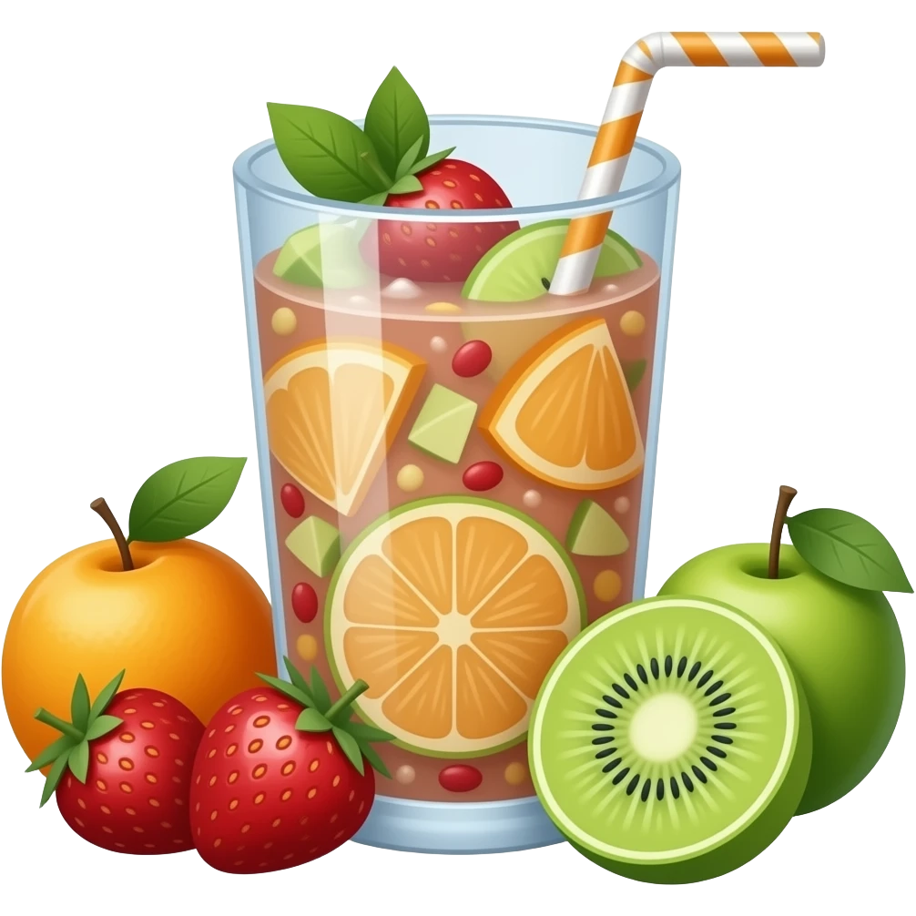 smoothie with fruit emoji