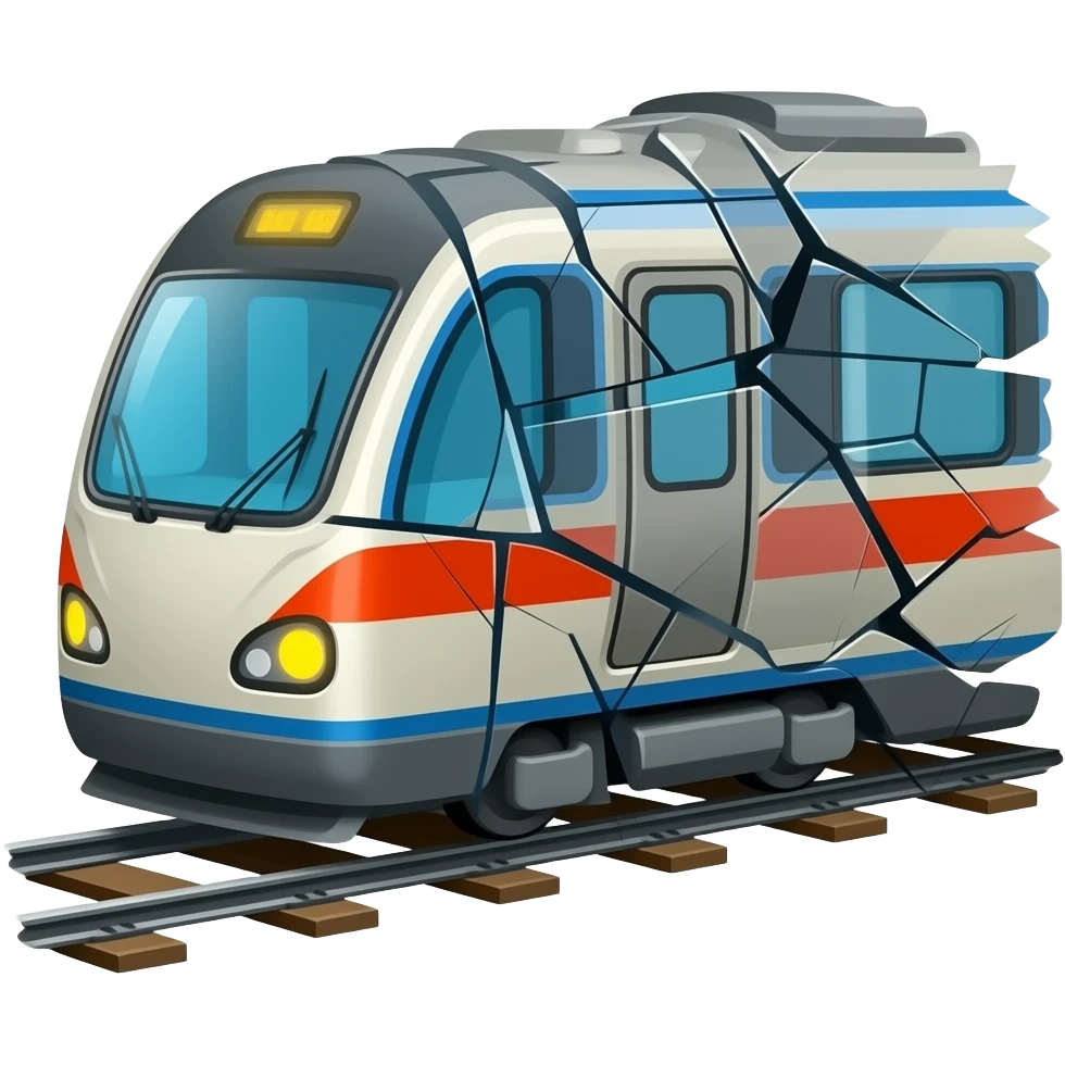 Robot train broken ride died emoji