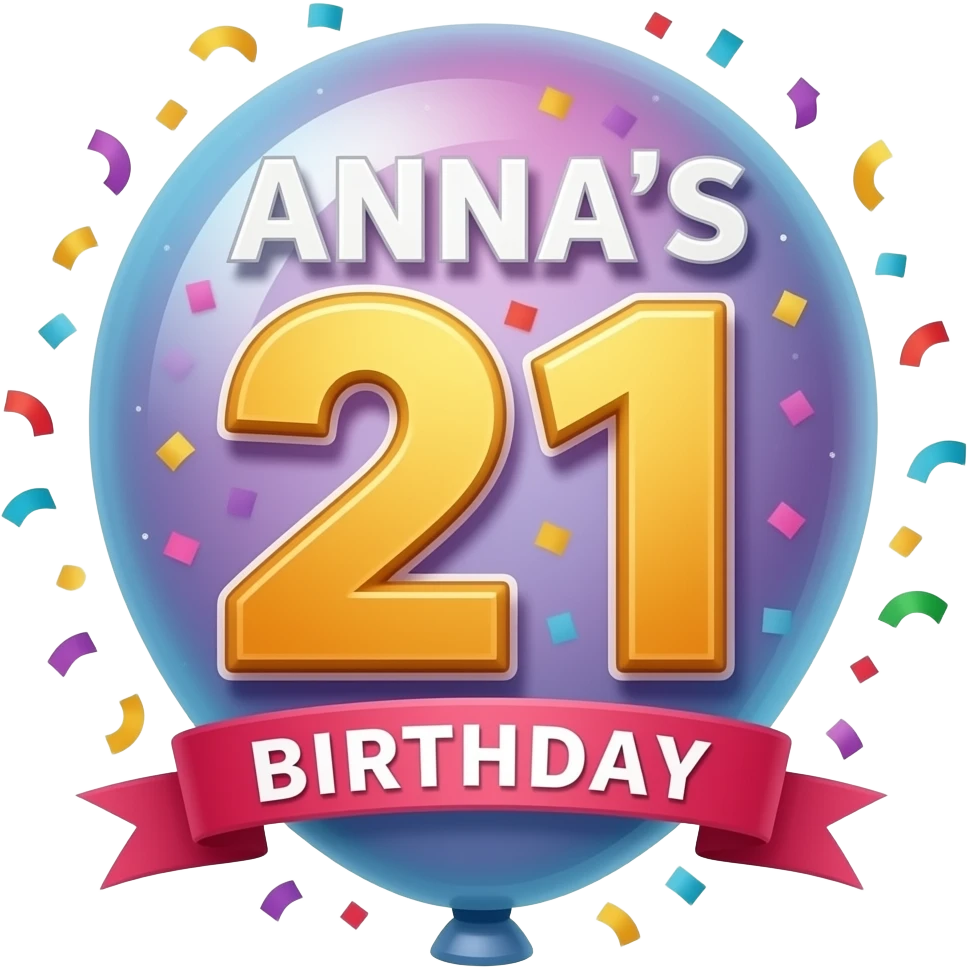 happy 21st birthday Anna poster emoji