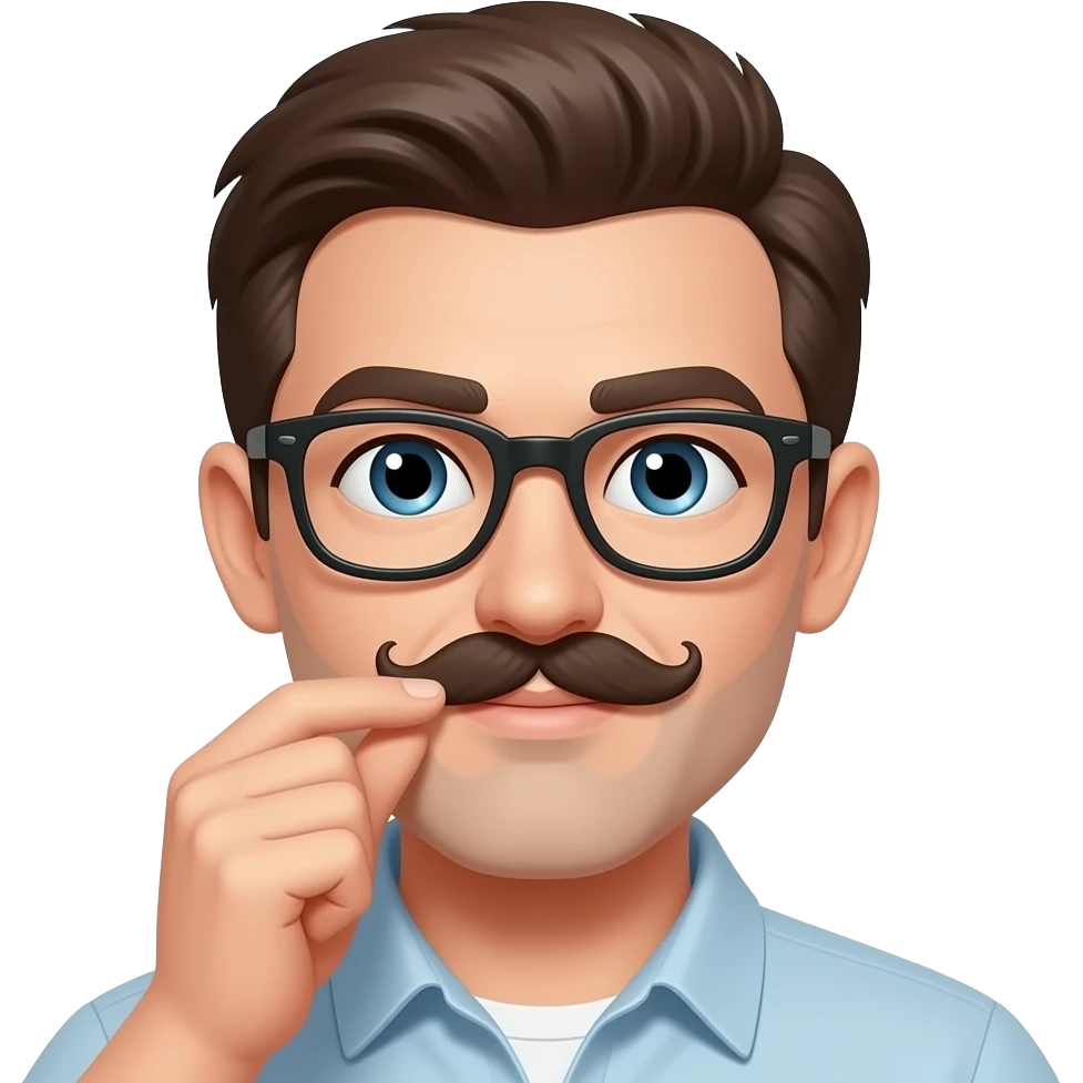 put on a moustache emoji