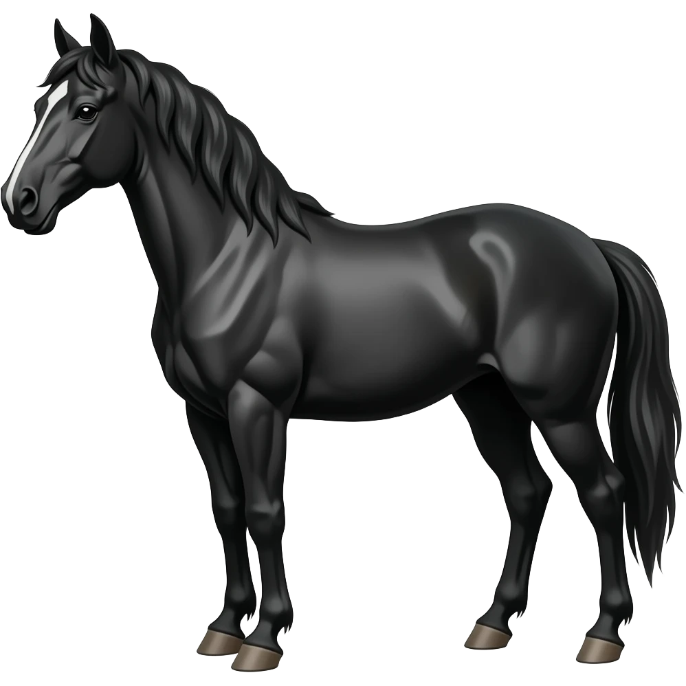 Generate a Black horse with these emojis 🥇🎨🖼 emoji