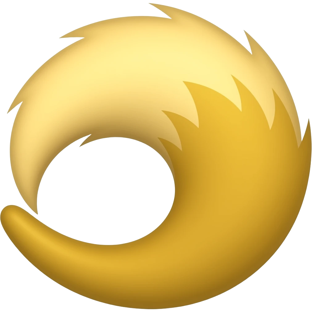 Yellow wolf tail emoji