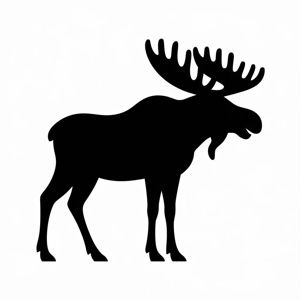Moose icon black silhouette emoji
