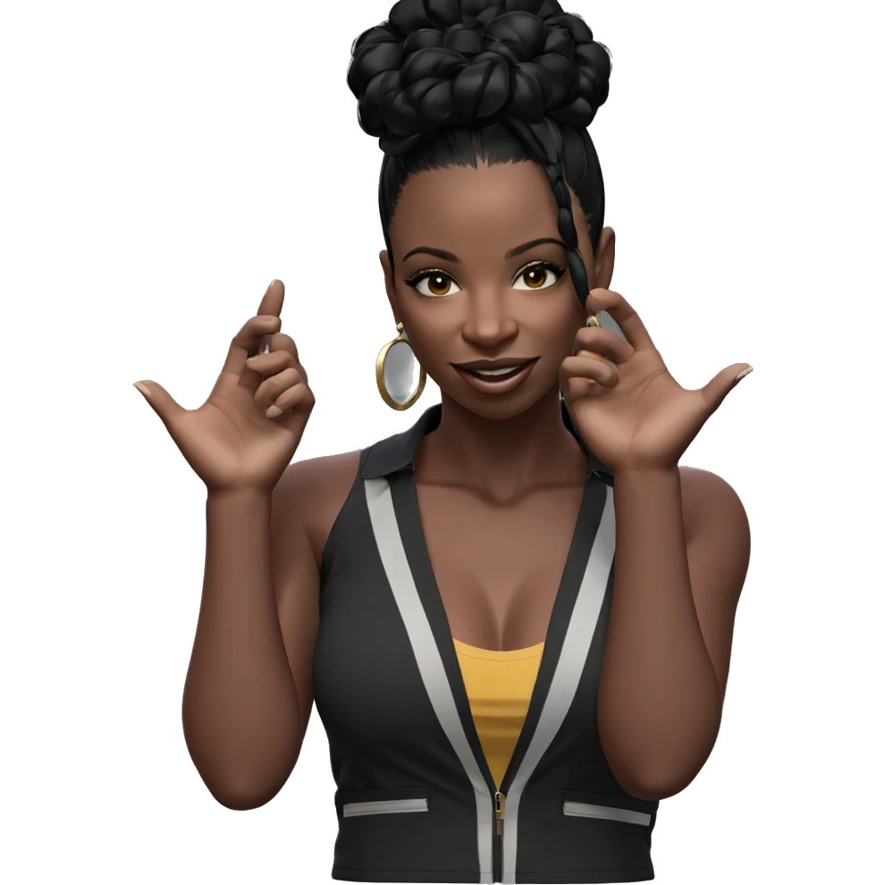 smiling girl with black hair emoji