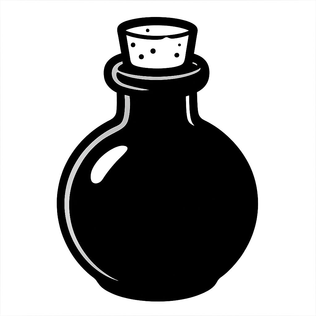 black potion bottle, digital illustration emoji