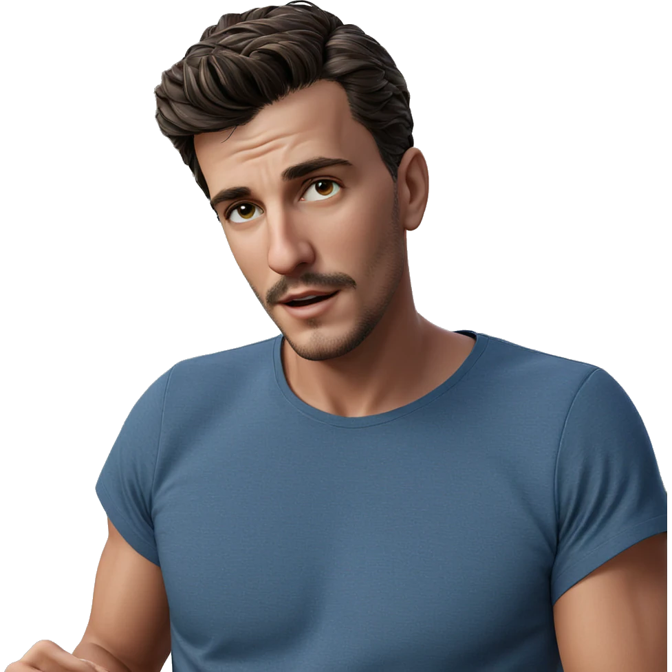 male portrait in outdoor setting emoji