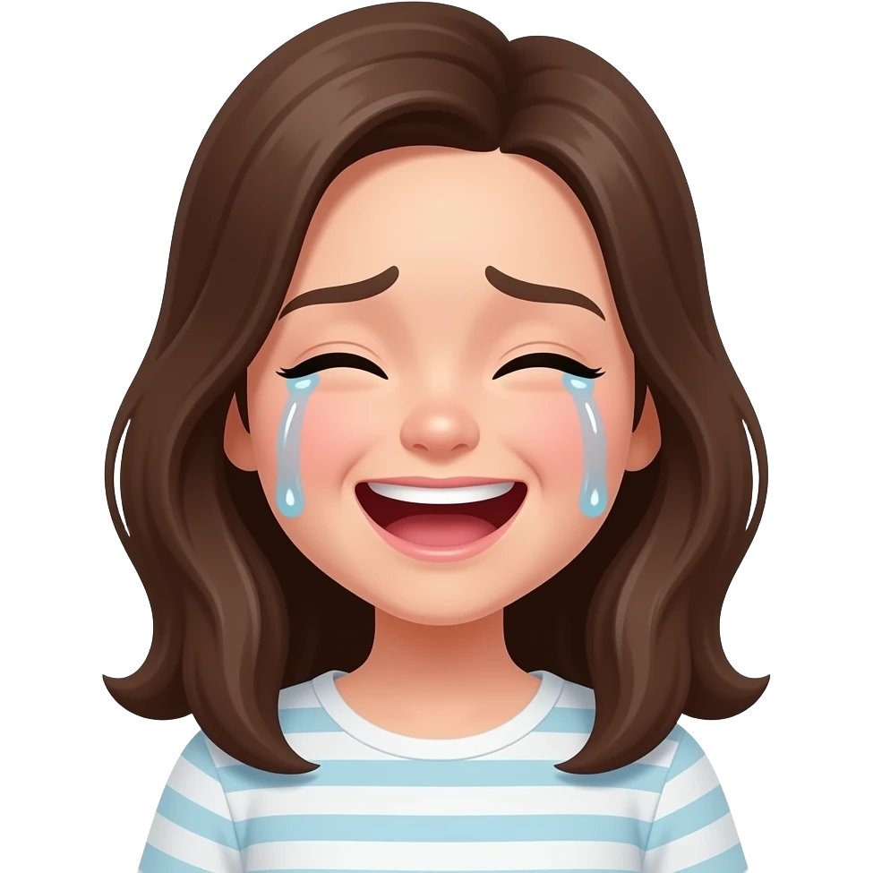 Un emojie qui rigole mais qui pleurt une fille emoji