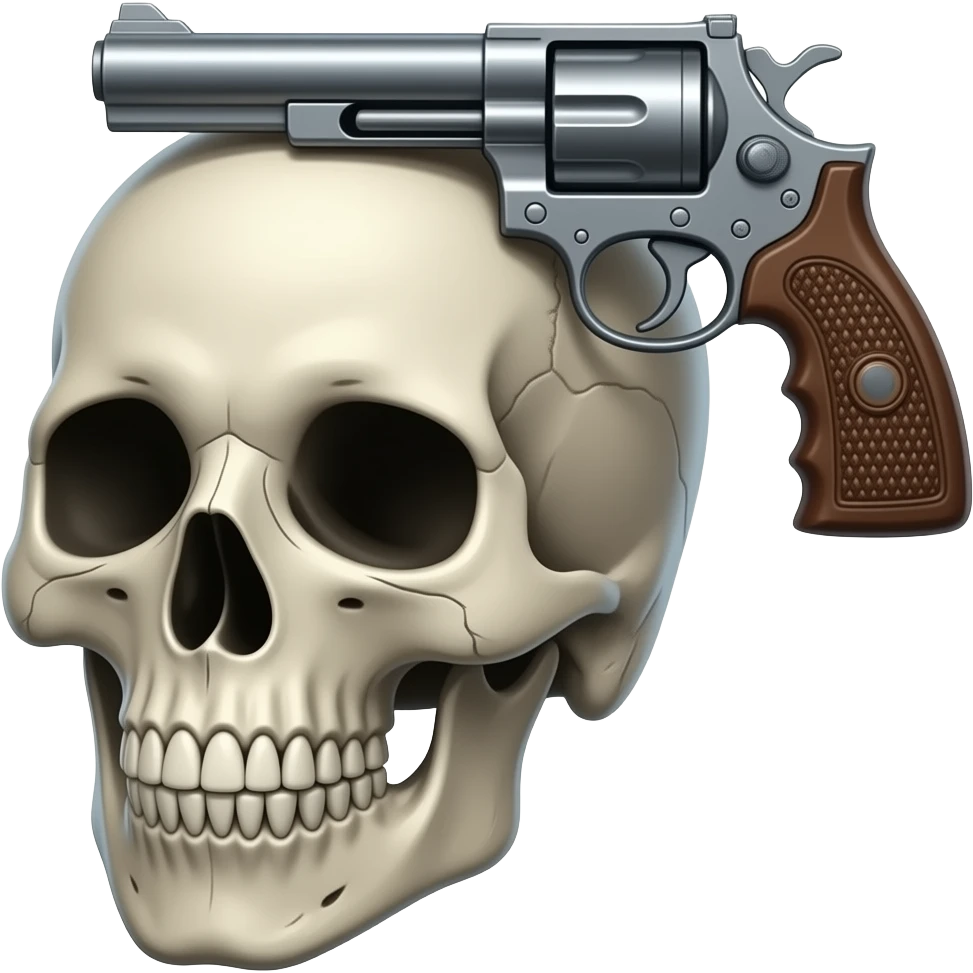 dying laughing skull with gun to head emoji
