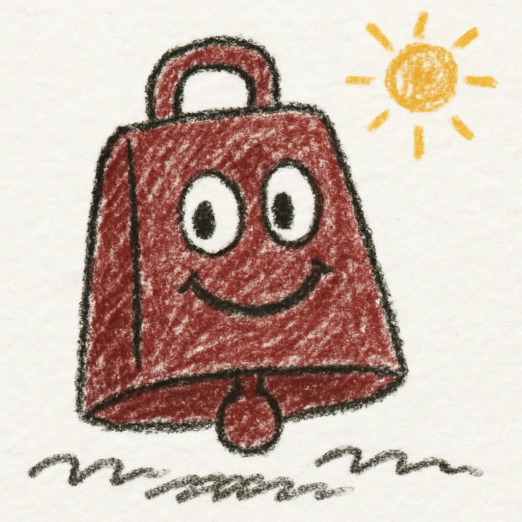 maroon cowbell, playful cartoon style, bold lines emoji