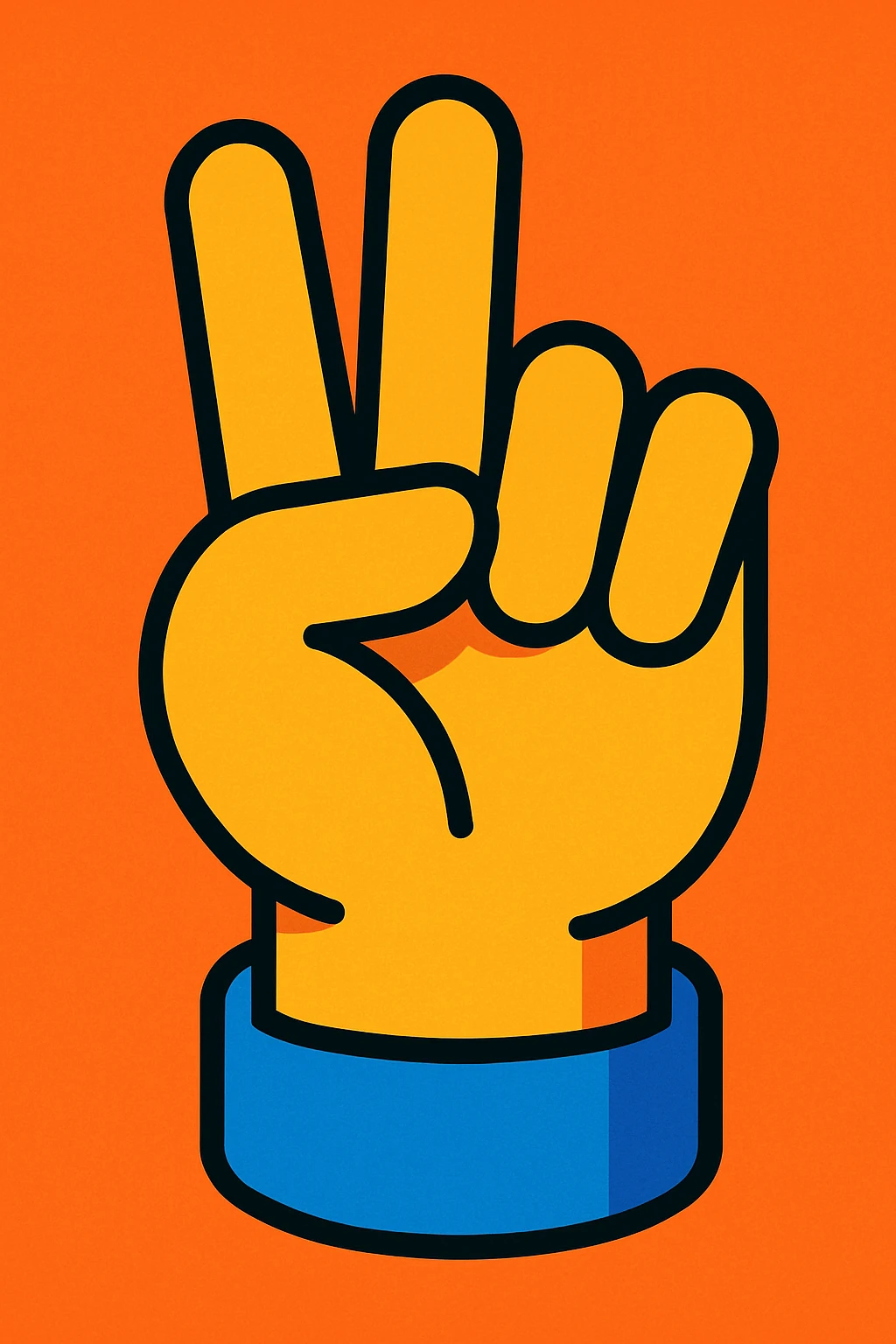 cartoon style hand gesture with the fourth finger (ring finger) hidden emoji